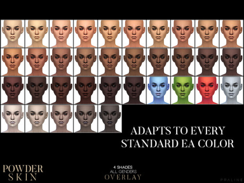 pralinesims:New skin overlay for all genders, comes in 4...