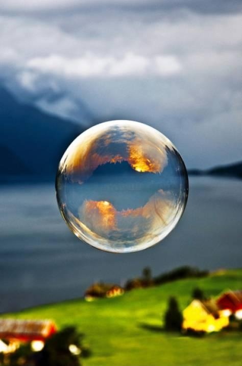 Simple beautiful bubble landscape travel love