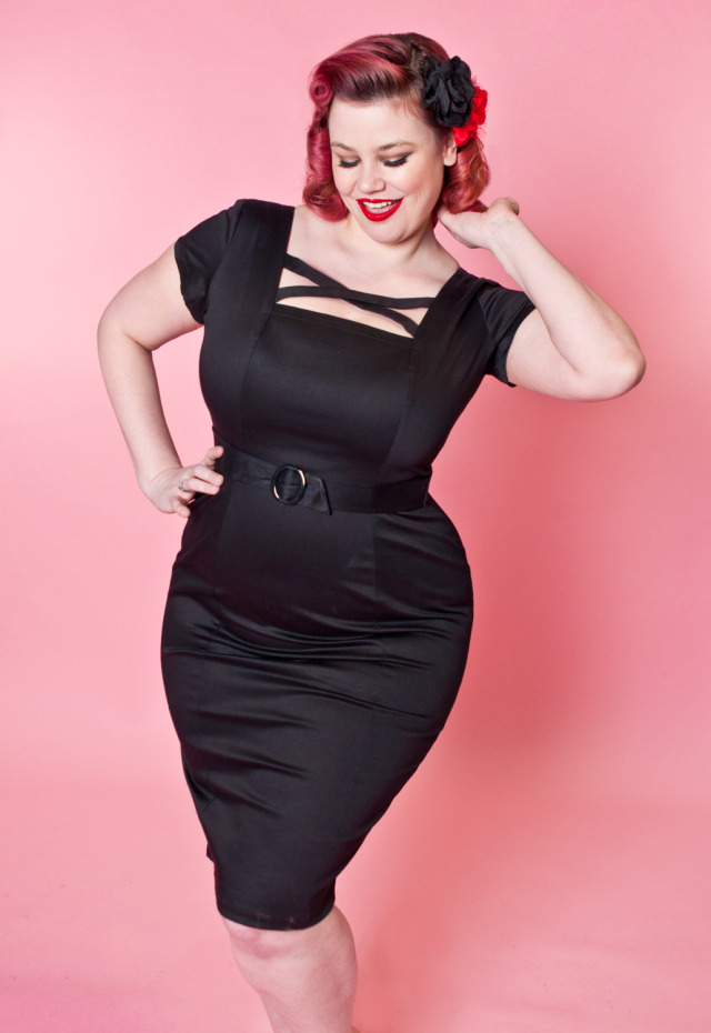 Ruby Roxx in the Heart of Haute Velma Dress.