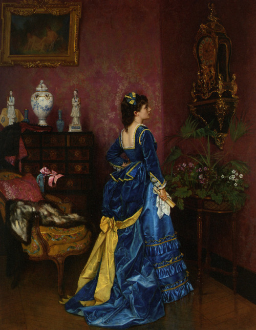 lacedheartt:Ladies in Blue (by Auguste Toulmouche)