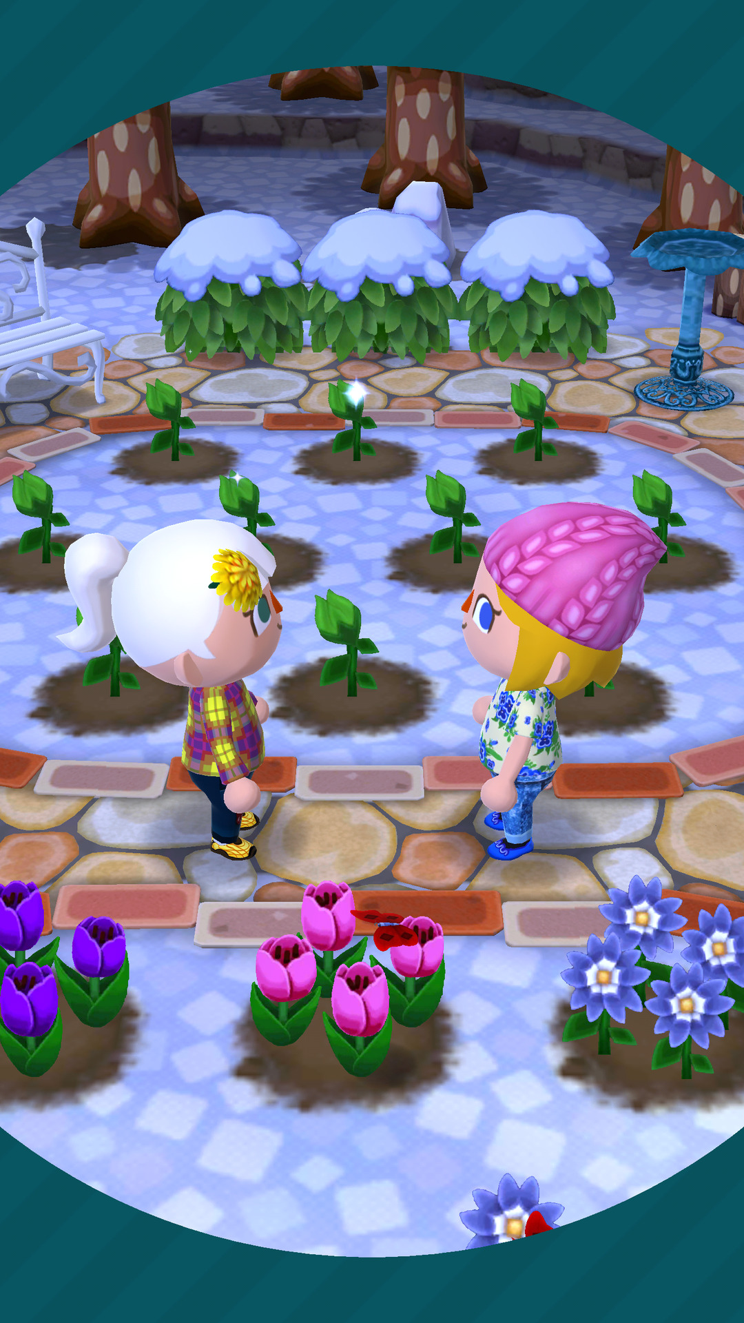 AMY'S ANIMAL CROSSING POCKET CAMP — Watering people’s floweeeeers for