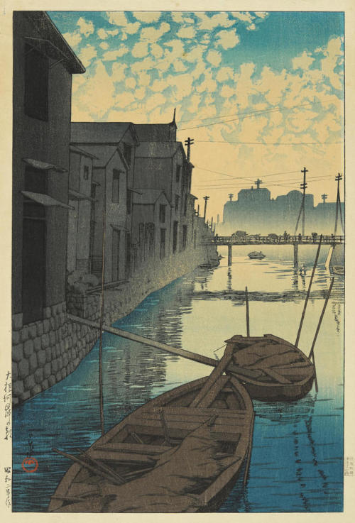 laclefdescoeurs:Morning on the Daikon Wharf, 1927, Kawase Hasui