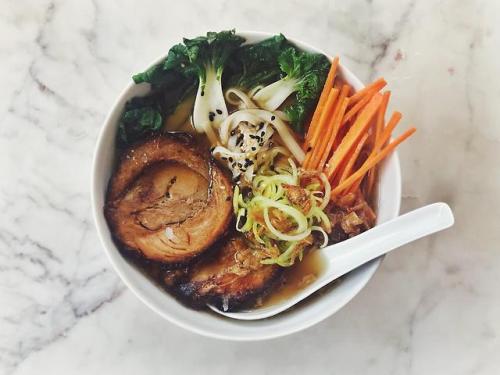 ramenhaven:Beef Bone ramen with some chashu