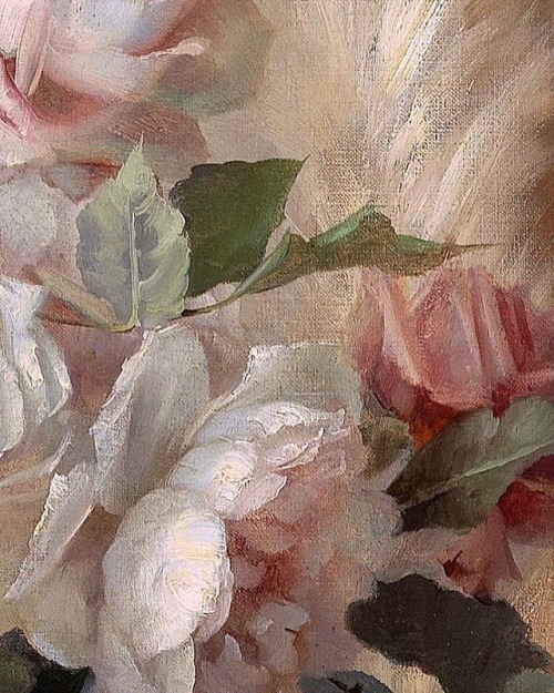 myfairylily:Detail, “Still Life with Roses and Decorative...