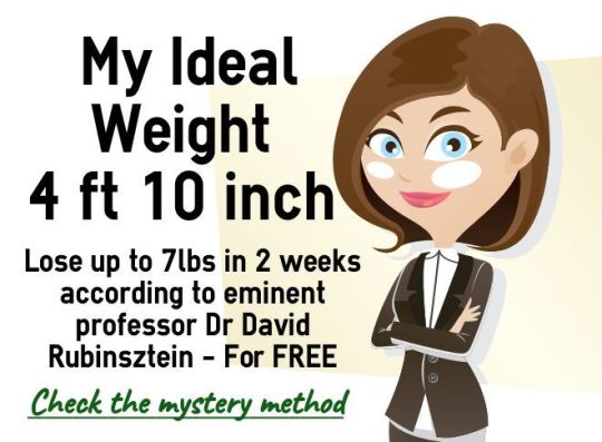 female ideal and average weight for 4ft-10inch (147.32cm) 