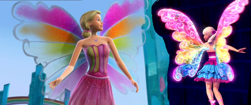 Barbie Movies Trivia — Barbie’s rainbow wings (right) are similar to...
