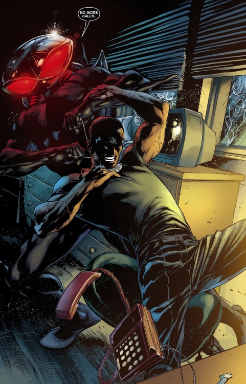 panels-of-interest:P.O.W. vs. Black Manta.[from Aquaman (2011)...