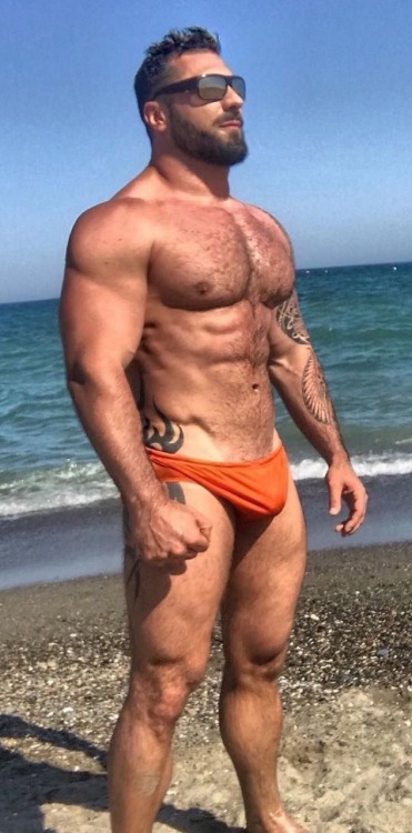 He looks incredible. I’d pull that speedo down with my...