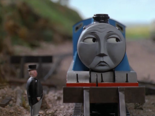 grumpy train on thomas the tank