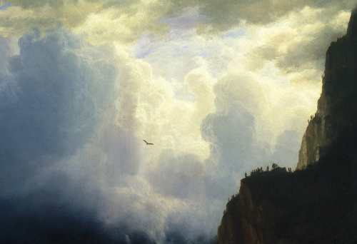 spoutziki-art:Albert Bierstadt - A Storm in the Rocky...