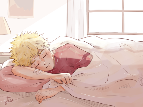 paintingjae:sleepy bakuboi,,, an angel. until someone wakes...