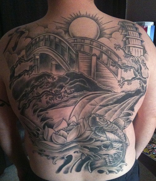 Back tattoo a few weeks after completion, all healed &...