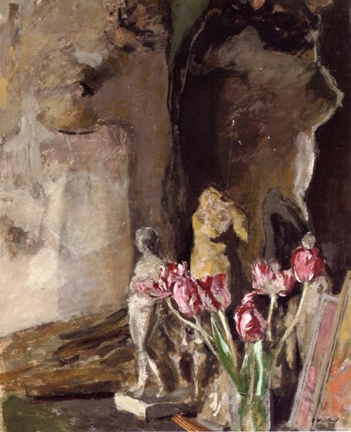 artist-vuillard:Tulips and Statuettes, Edouard...