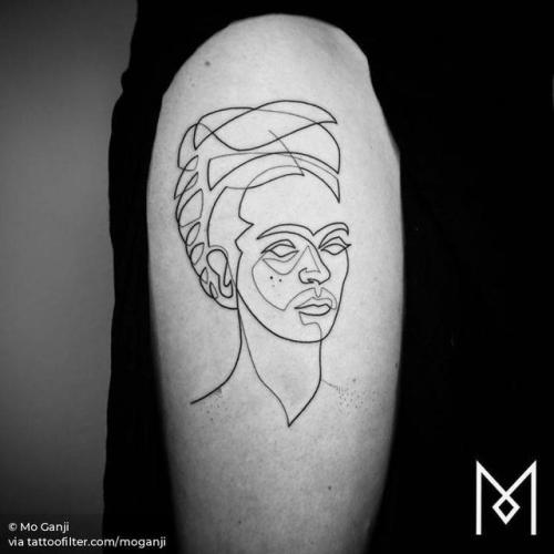 By Mo Ganji, done in Berlin. http://ttoo.co/p/33515 feminist;frida kahlo;mexican;patriotic;line art;moganji;activism;women;character;facebook;twitter;minimalist;medium size;other;upper arm;continuous line