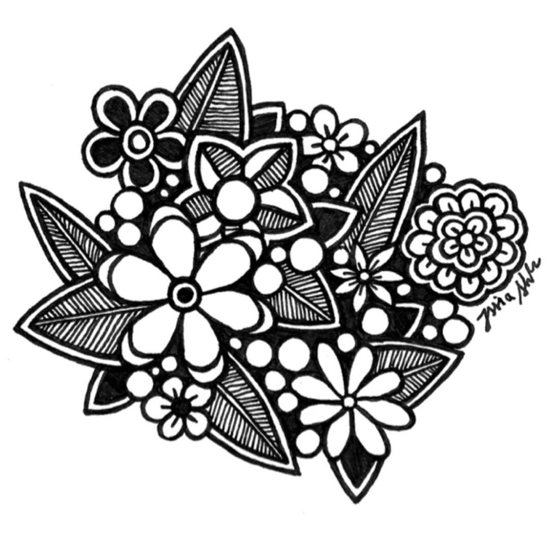 flower doodles easy