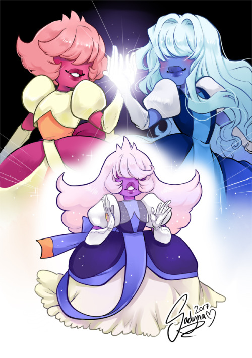 sadynaxart:So I made fusion for two Sapphires :’DDD I had to,...