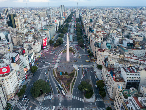 samhorine:sunsetting in the city center, buenos aires - july...