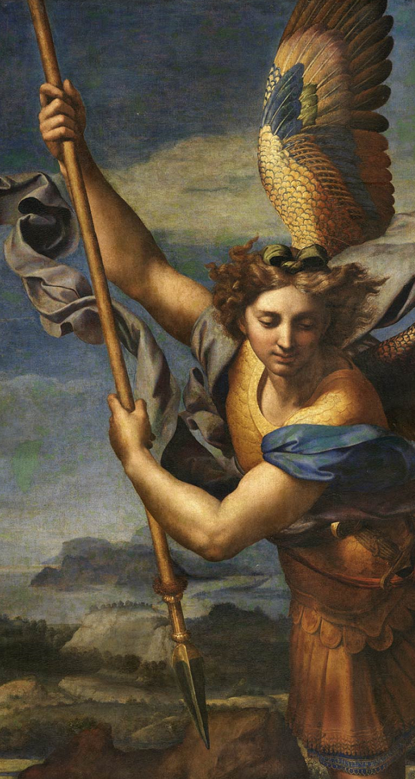 Artemis Dreaming, . Saint Michael Vanquishing Satan, 1518, Musée du...