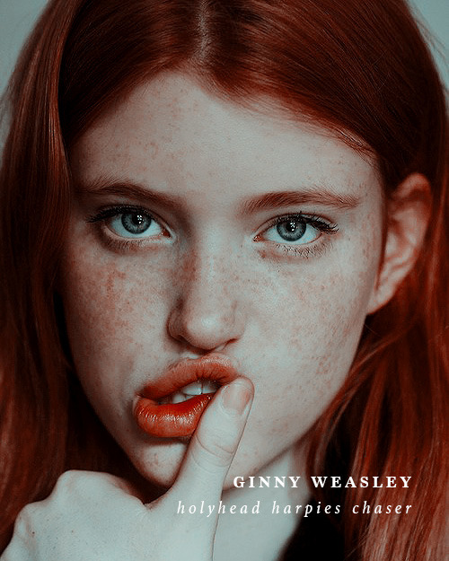 spookydramione:character posters | ginny weasley. ↳...