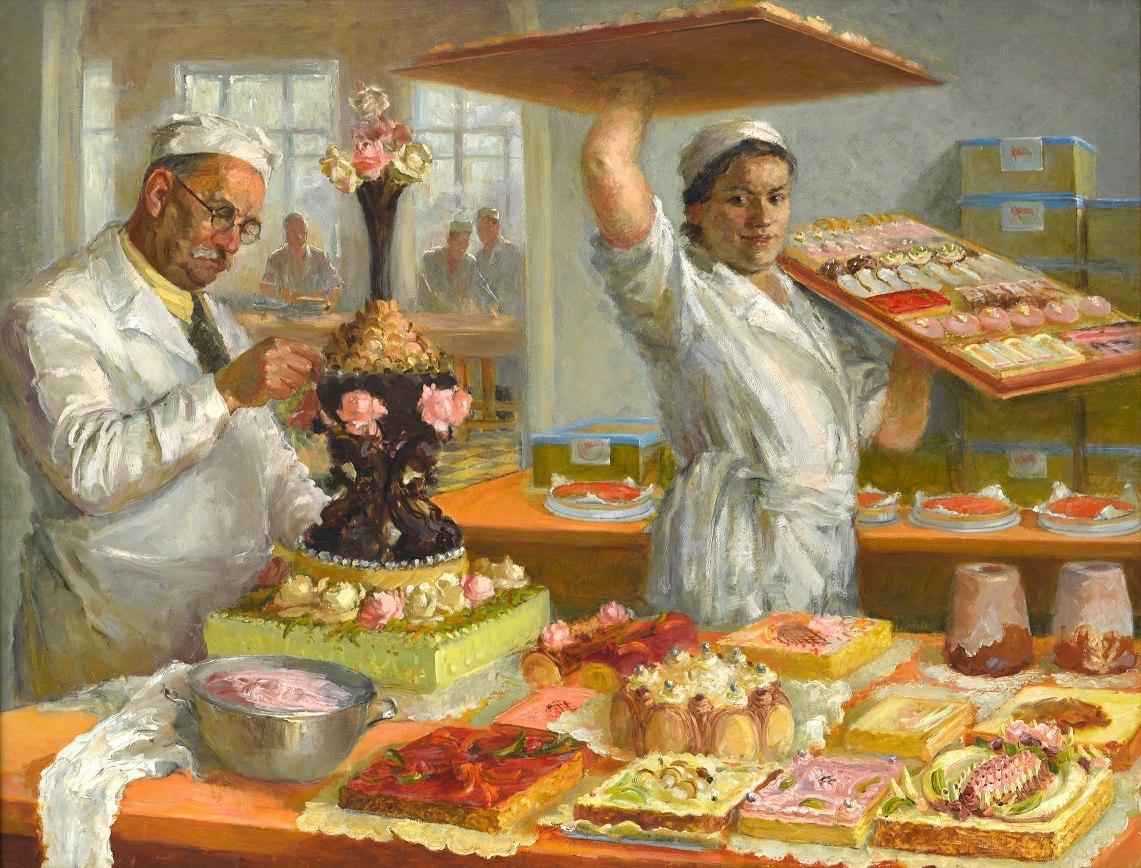 “Cake Makers” by O. Yanovskaya (1937)