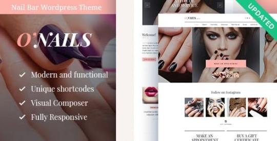 O’Nails v1.4.1 – Nail Bar & Beauty Salon Wellness WordPress Theme Nulled