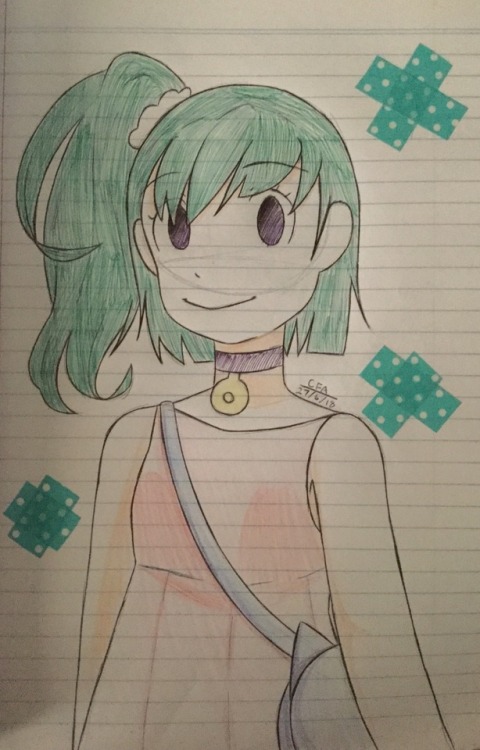 A pen only drawing of a character I made using Pastel...