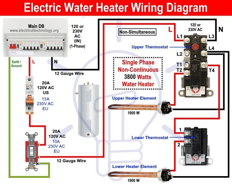 120v Electric Water Heater Wiring Diagram