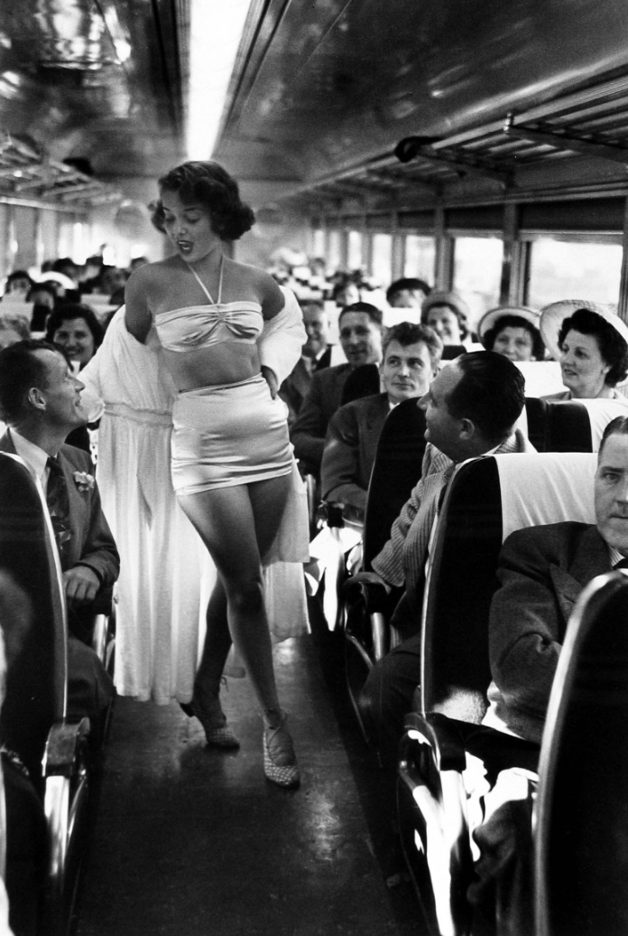 kvetchlandia:
“Dan Weiner Fashion Show on Board the New York, New Haven, and Hartford Railroad’s Show Train 1949
”