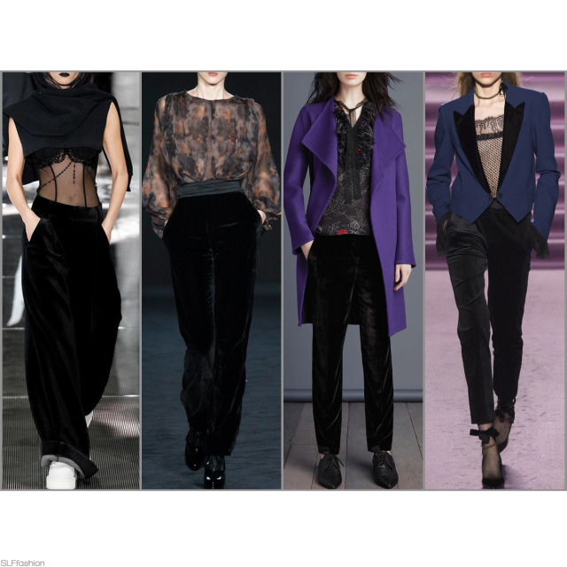 Trendy Fashion for FW 2016: Black Velvet Pants....