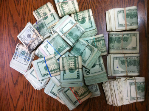 hood stacks of money