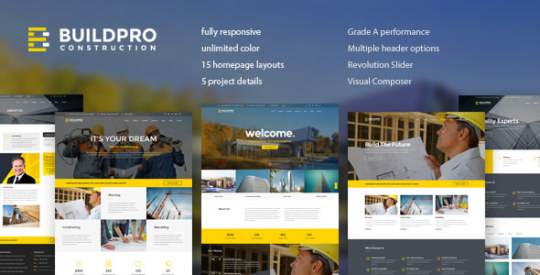 BuildPro v1.0.9.5 - Business, Building & Construction WordPress Theme Nulled