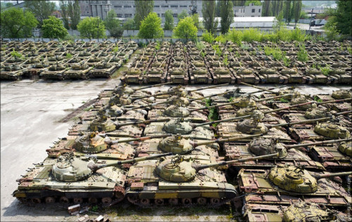 abandonedandurbex:Abandoned tanks at the Kharkiv Locomotive...