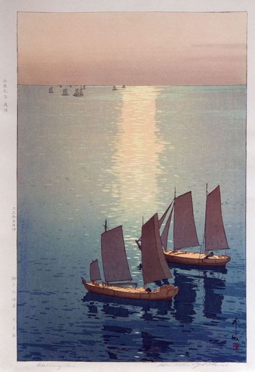 fravery:Glittering Sea, 1926 Hiroshi Yoshida ( 1876 - 1950...