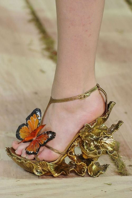 artnouveaustyle:Butterfly shoes designed by Sarah Burton for...