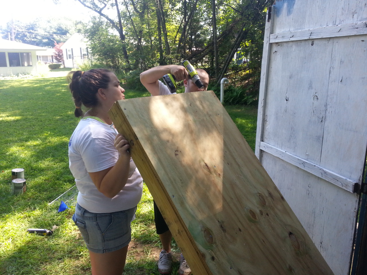 elaborate! shed makeover - step 3: drawbridge ramp hubs