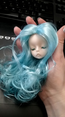 blue and gold wig