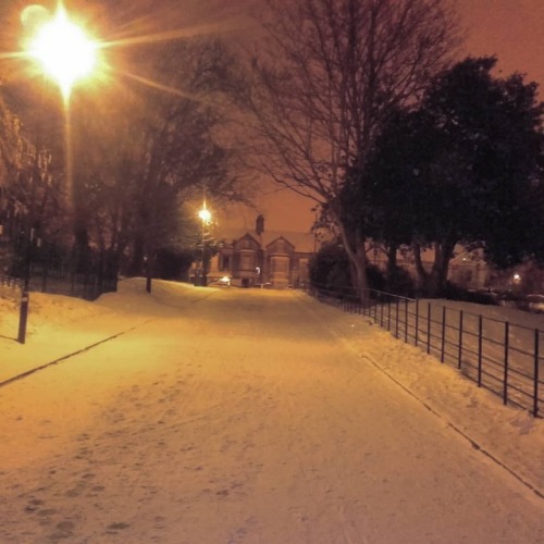 dommadude:Night walks in the snow are the best #snow #dark...