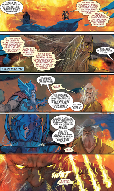 why-i-love-comics:All-Father Thor vs. Phoenix WolverineThor #5...