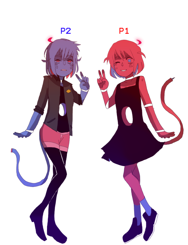 I draw stuff — my undertale new oc Player 1 and player 2
