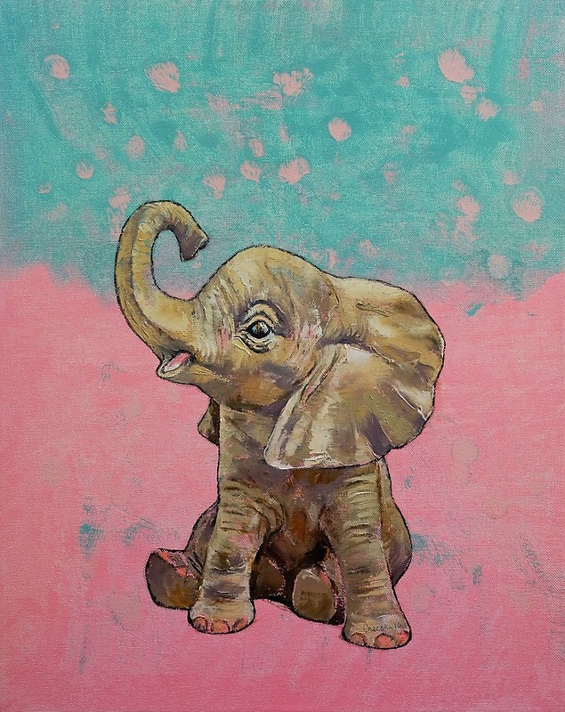 MICHAEL CREESE — Baby Elephant painting by Michael Creese