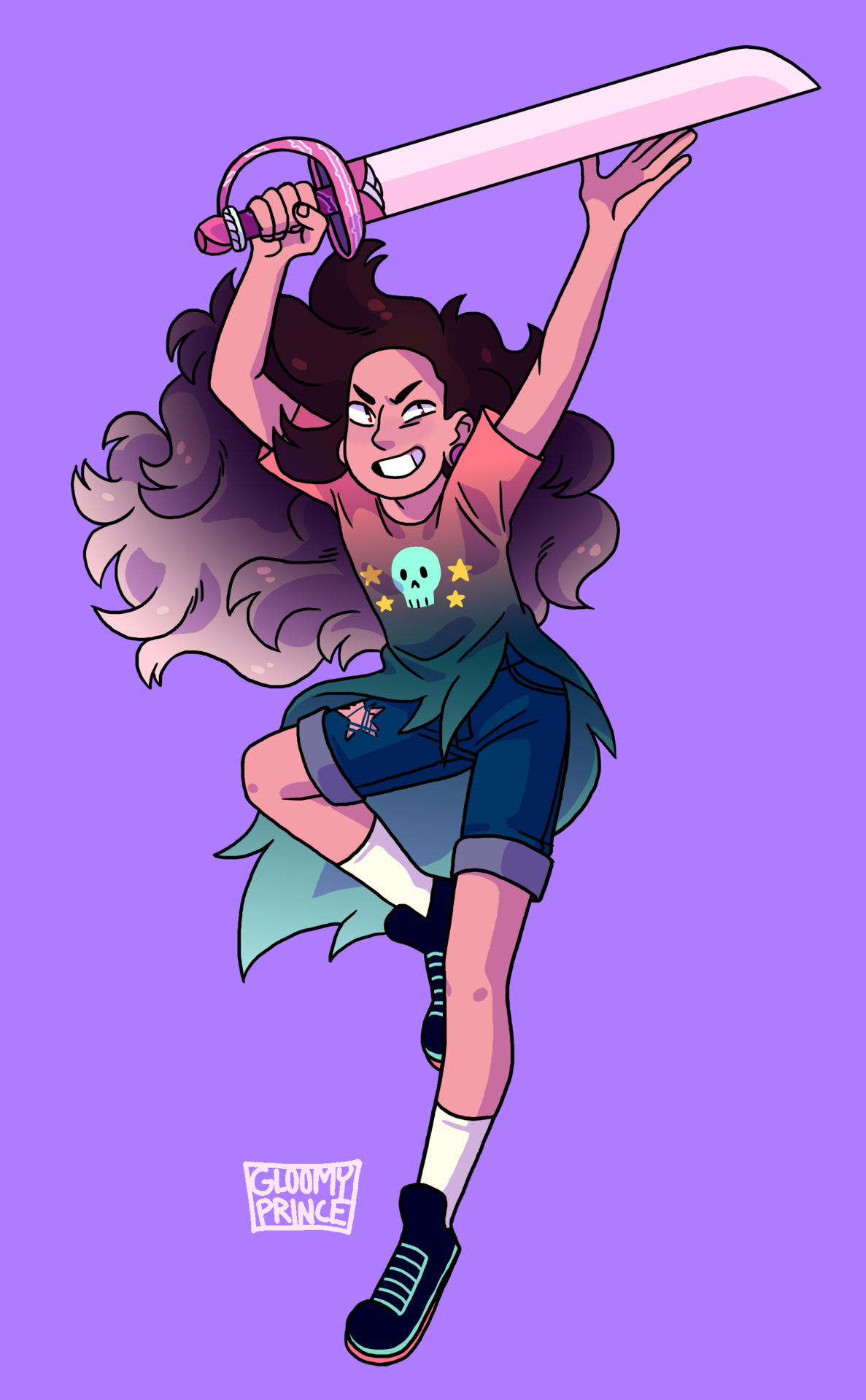 Commission for @strivia of Starsonnie, a fusion of Steven, Connie and Lars!! I’ve never seen anyone do this fusion before, they were super fun to draw! Commission Info!