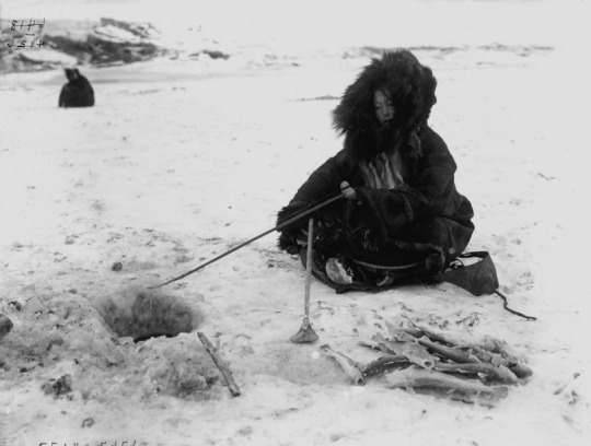 “Koryak girl fishing through ice, Siberia, Russia, circa 1900,” Unknown, AMNH Digital Special Collections