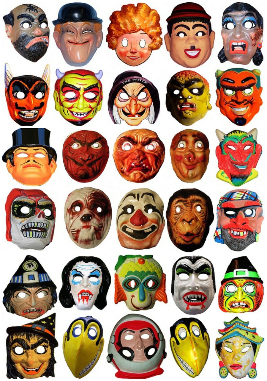 Vintage Halloween • classic-coffins: Vintage Halloween Masks.