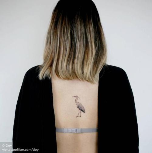 By Doy, done in Seoul. http://ttoo.co/p/31653 single needle;animal;bird;facebook;upper back;twitter;doy;medium size;crane
