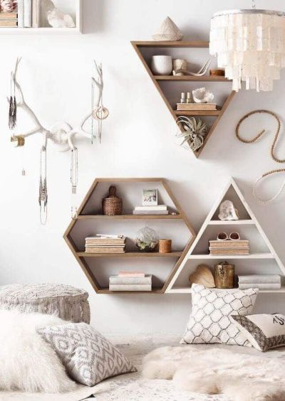 Geometric Scandinavian Bedroom Storage - Minimalist Interior Design<br /><br />You will love these:Art Nouveau<br />  Antique persian rug circa 1970s<br />  Falling stars in bathroom<br />