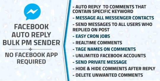 Facebook Auto Reply & Bulk Private Message Sender v1.1 Nulled