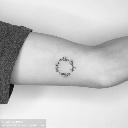 By Cagri Durmaz, done at Basic Ink, Istanbul.... flower;small;micro;line art;inner arm;tiny;cagridurmaz;flower wreath;ifttt;little;nature;fine line