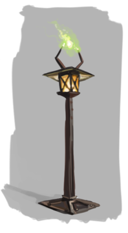 Just a quick painting of a street lamp.