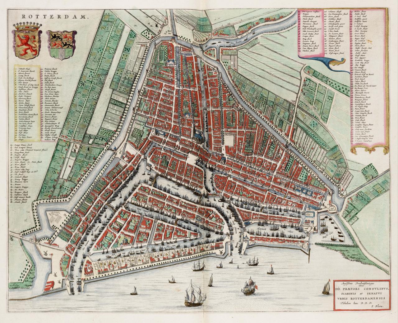 Map of Rotterdam in the Netherlands by Joan Blaeu,... - F-YEAH HISTORY