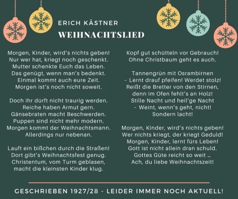 Auf den Trümmern das Paradies — Erich Kästner - Weihnachtslied